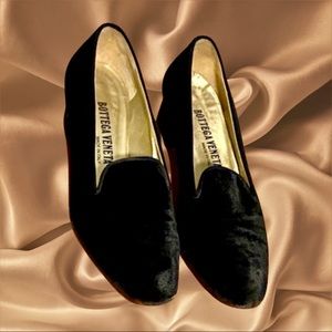 Bottega Veneta Black Velvet Low Heels Sz 6.5 AA